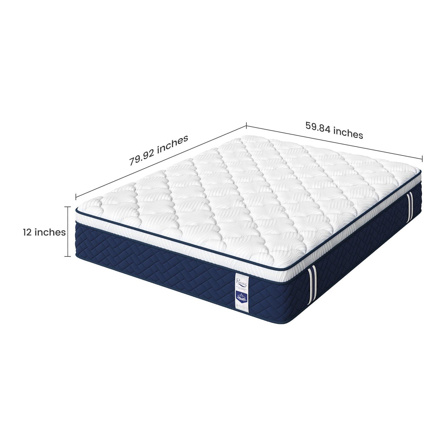 Rresta Hotel Collection - 12" Medium Firm Hybrid Mattress with 5 Zone Support