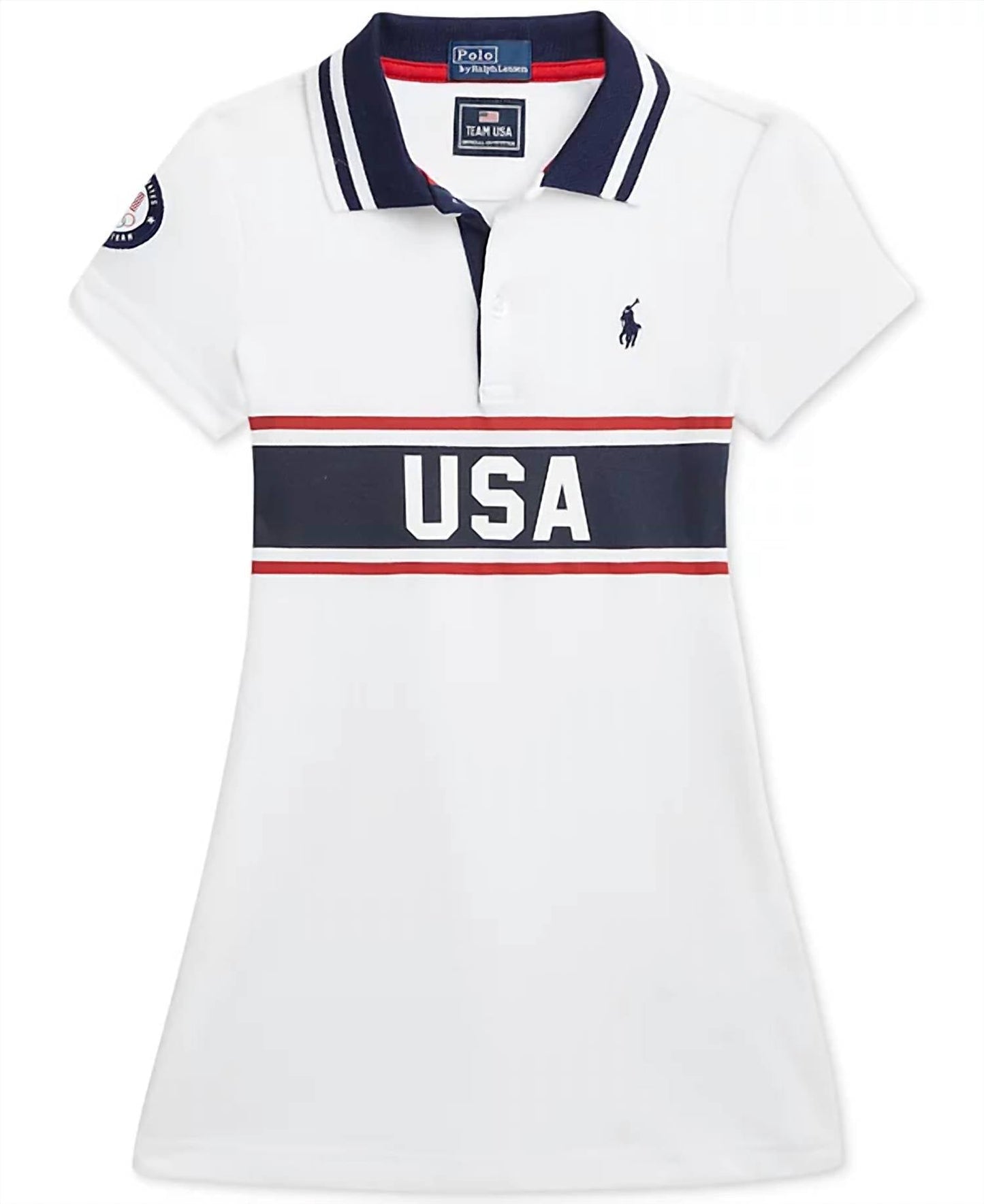 Polo Ralph Lauren - Girls Team Usa Stretch Mesh Polo Dress