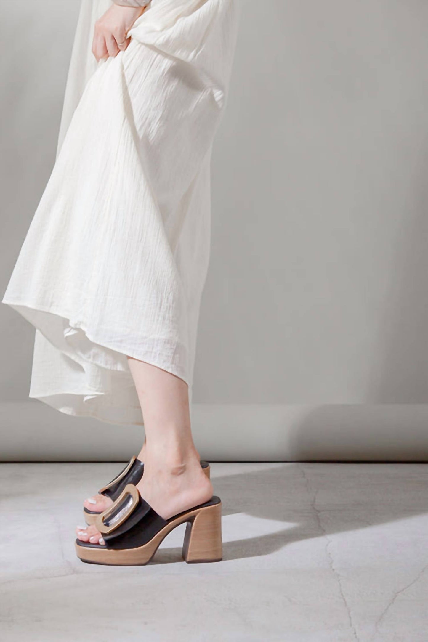 All Black - Women's Hi Elegante Buckle Heel