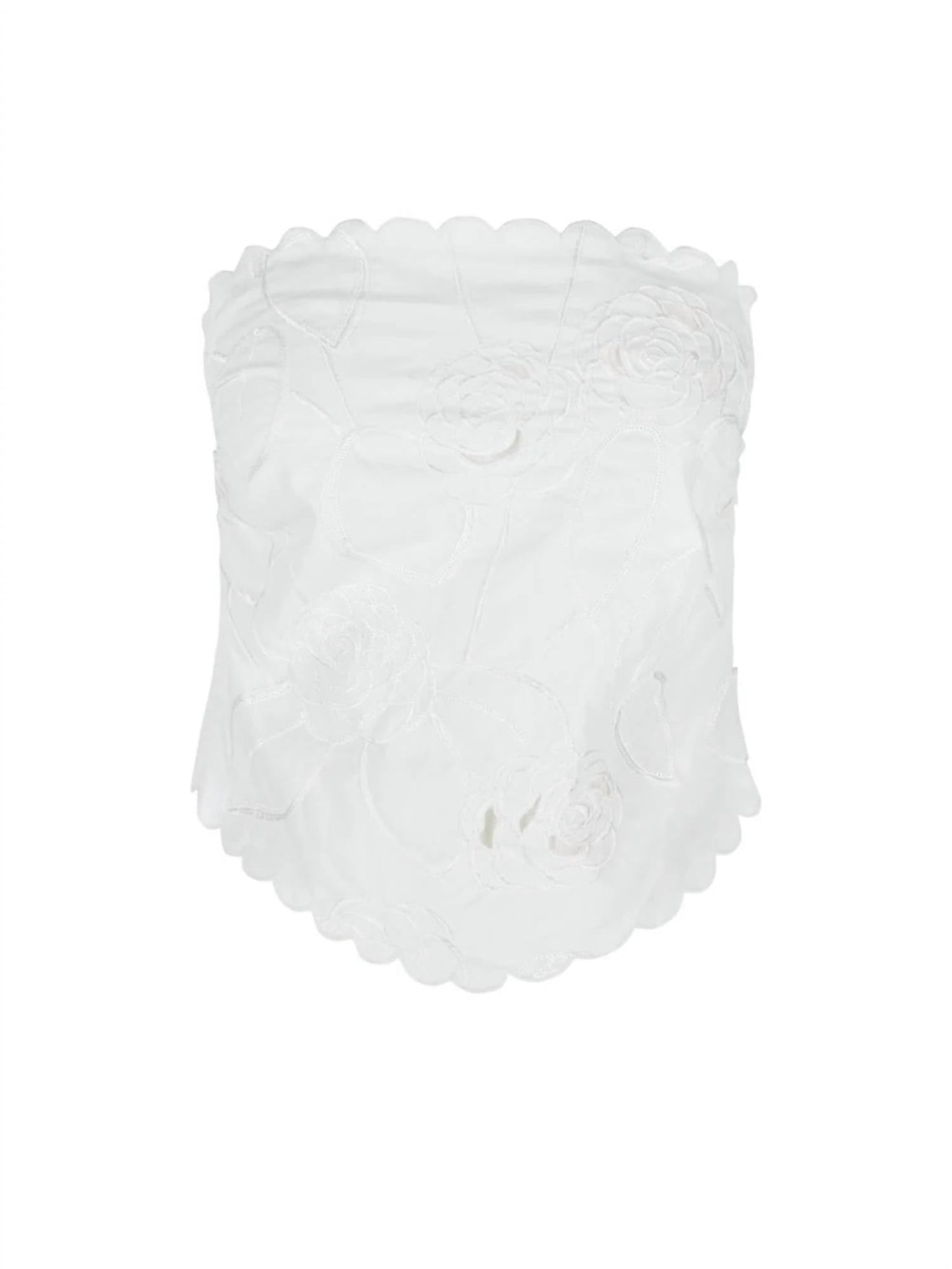 Bernadette - Bustier Petit Beurre Embroidered Cotton Top