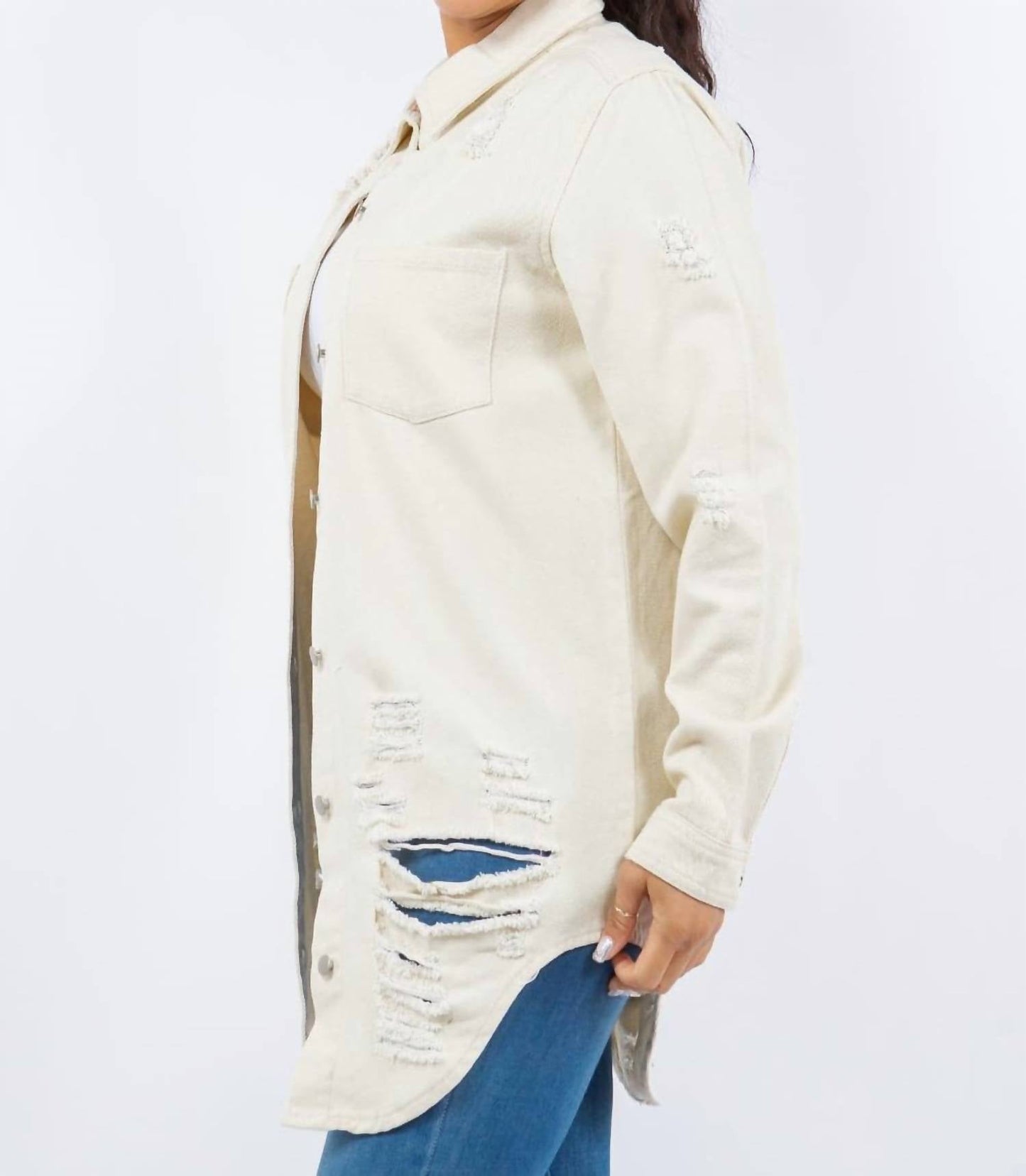 American Bazi - Edgy Distressed Denim Jacket