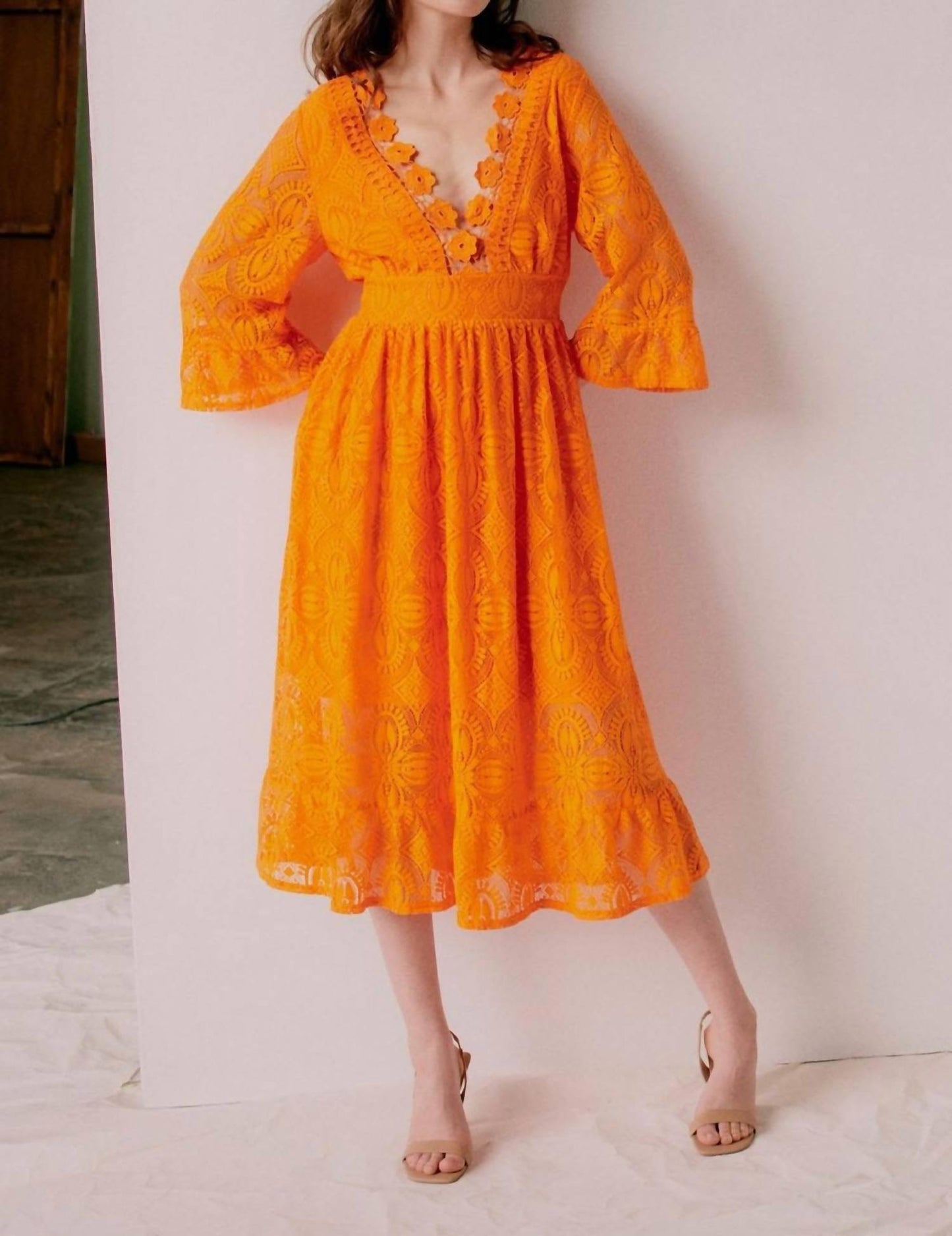 B.Young - Jali Lace Midi Dress