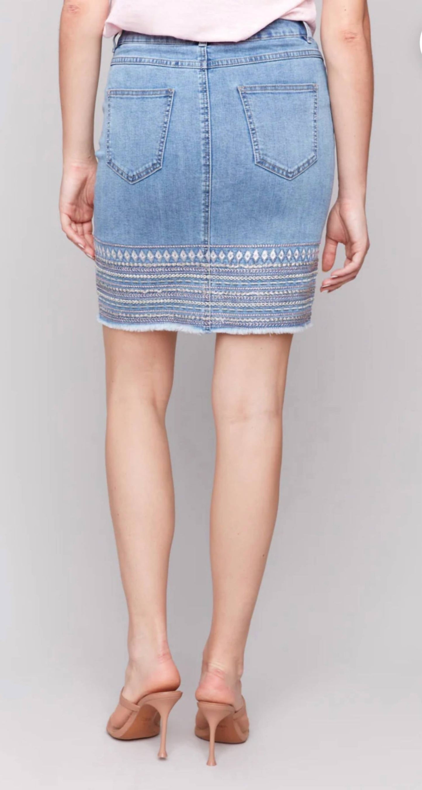 Charlie B - Women's Embroidery Cuff Skirt