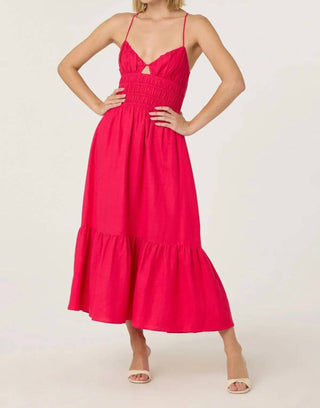 Astr - Eleni Linen-blend Midi Dress