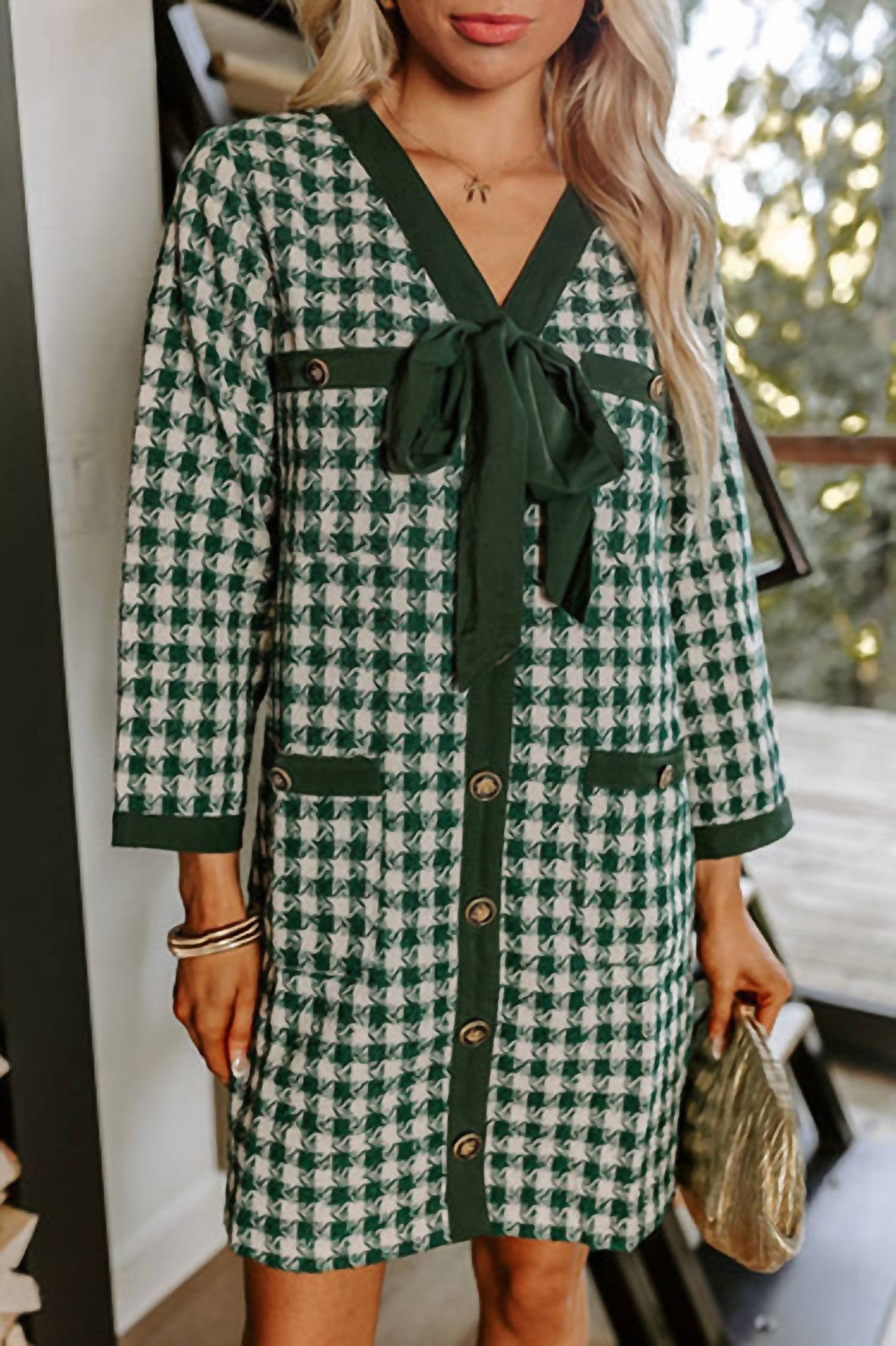 Entro - Audrey V-neck Button Up Dress