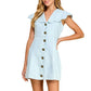 Tcec - Denim Scallop Detail Button Down Dress