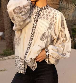 Oliphant - Mandarin Pintuck Blouse