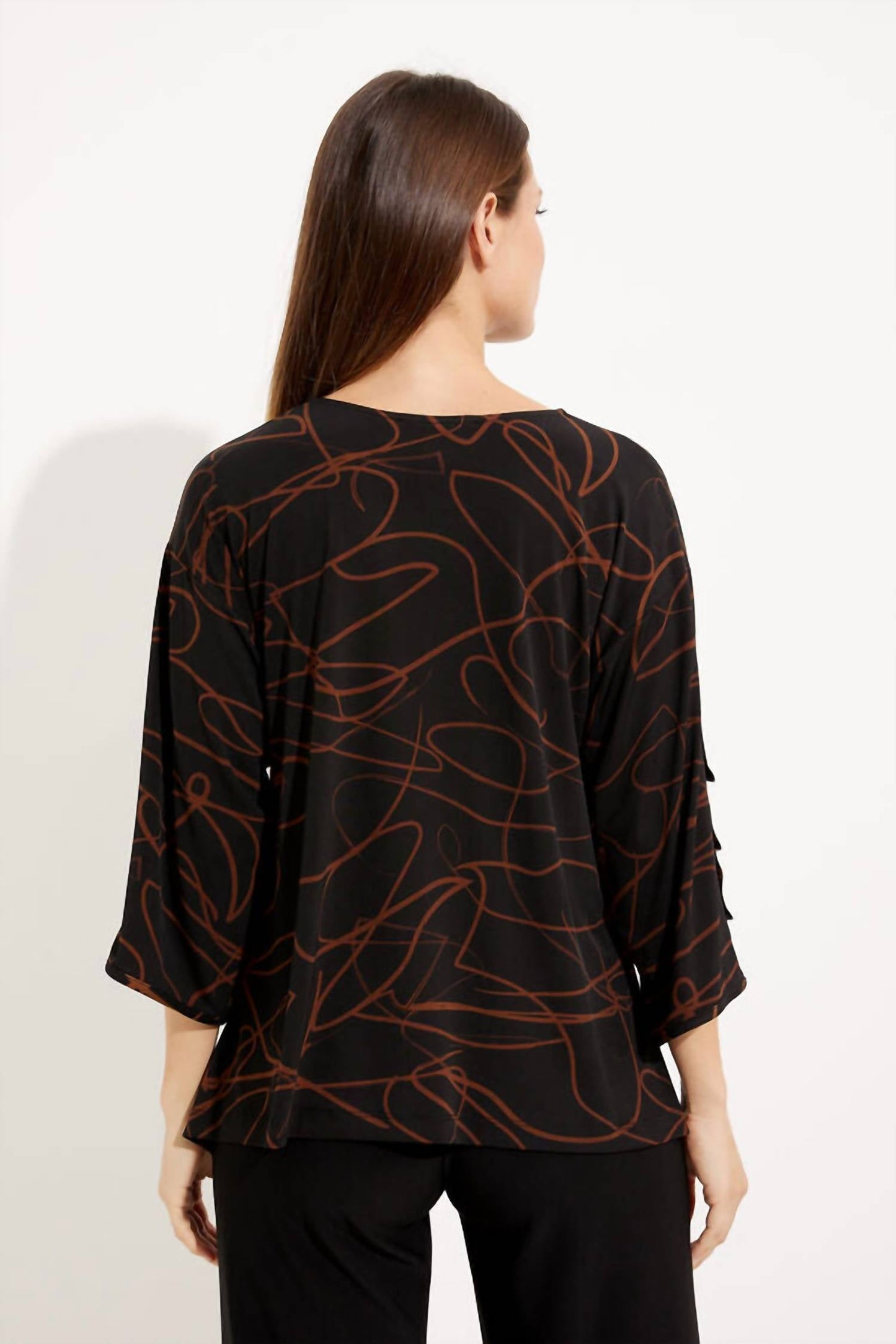 Joseph Ribkoff - Casual V-neck Abstract Top