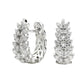 Artizan Joyeria - Women's Leaf Crystal Huggie Hoop Earrings