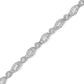 .925 Sterling Silver 1 cttw Diamond Double Leaf and Bezel Link Bracelet (I-J Clarity, I2-I3 Color) - Size 7.25"