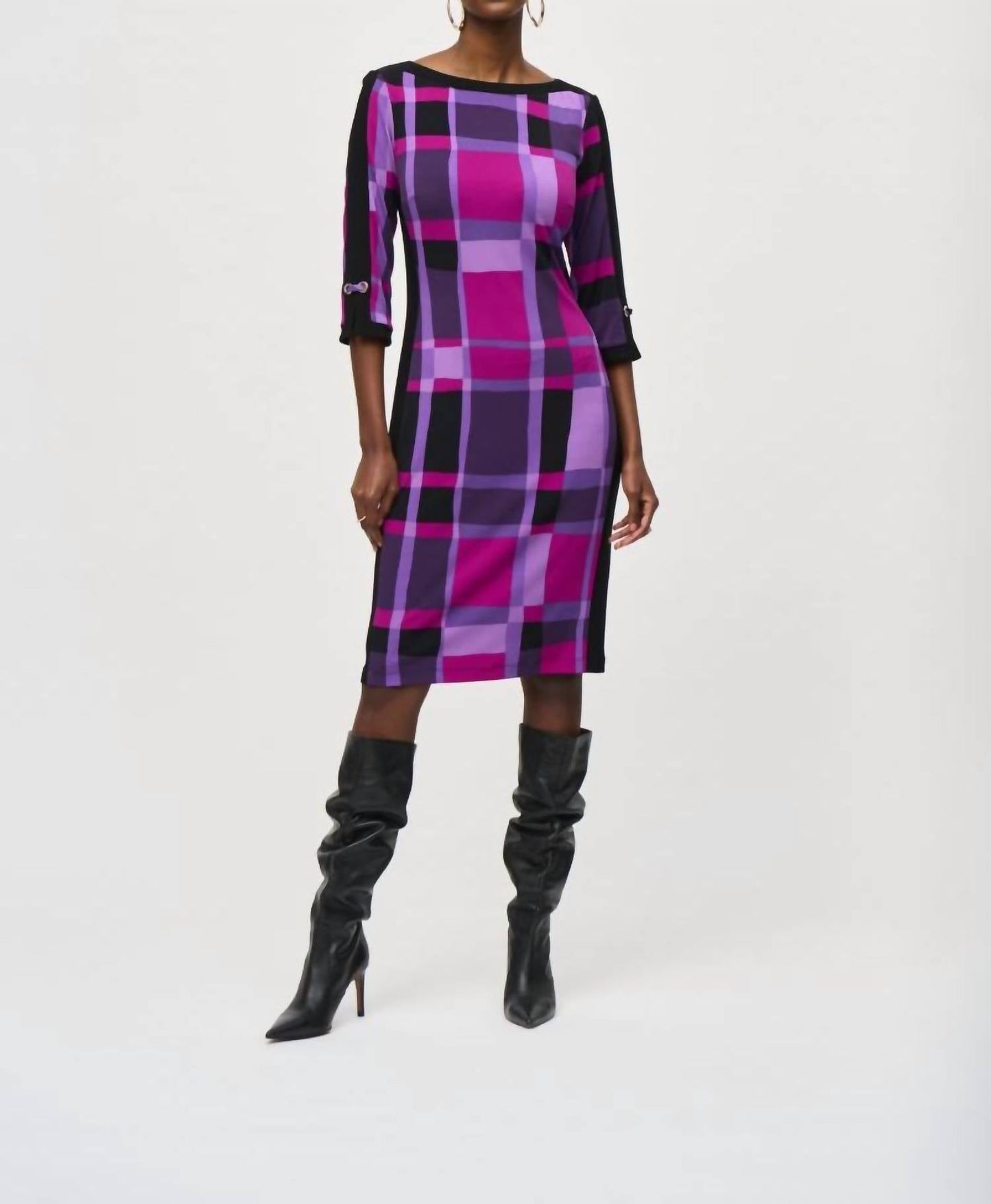Joseph Ribkoff - Geometric Print 3/4 Sleeve Sheath Dress