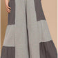 Pol - Ribbed Contrast Fabric Panel Wide Leg Pants