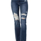 Judy Blue - MID RISE CONTRAST DESTROY SLIM BOOTCUT JEAN