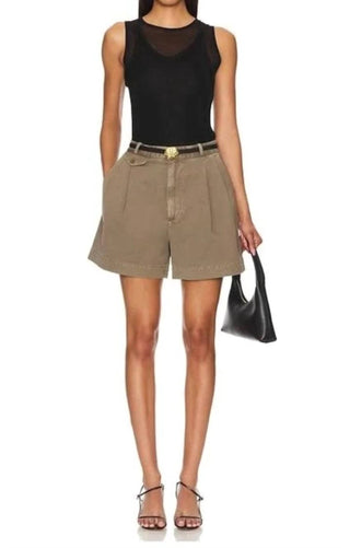 Agolde - Becker Pleated Relaxed Fit Twill Chino Shorts