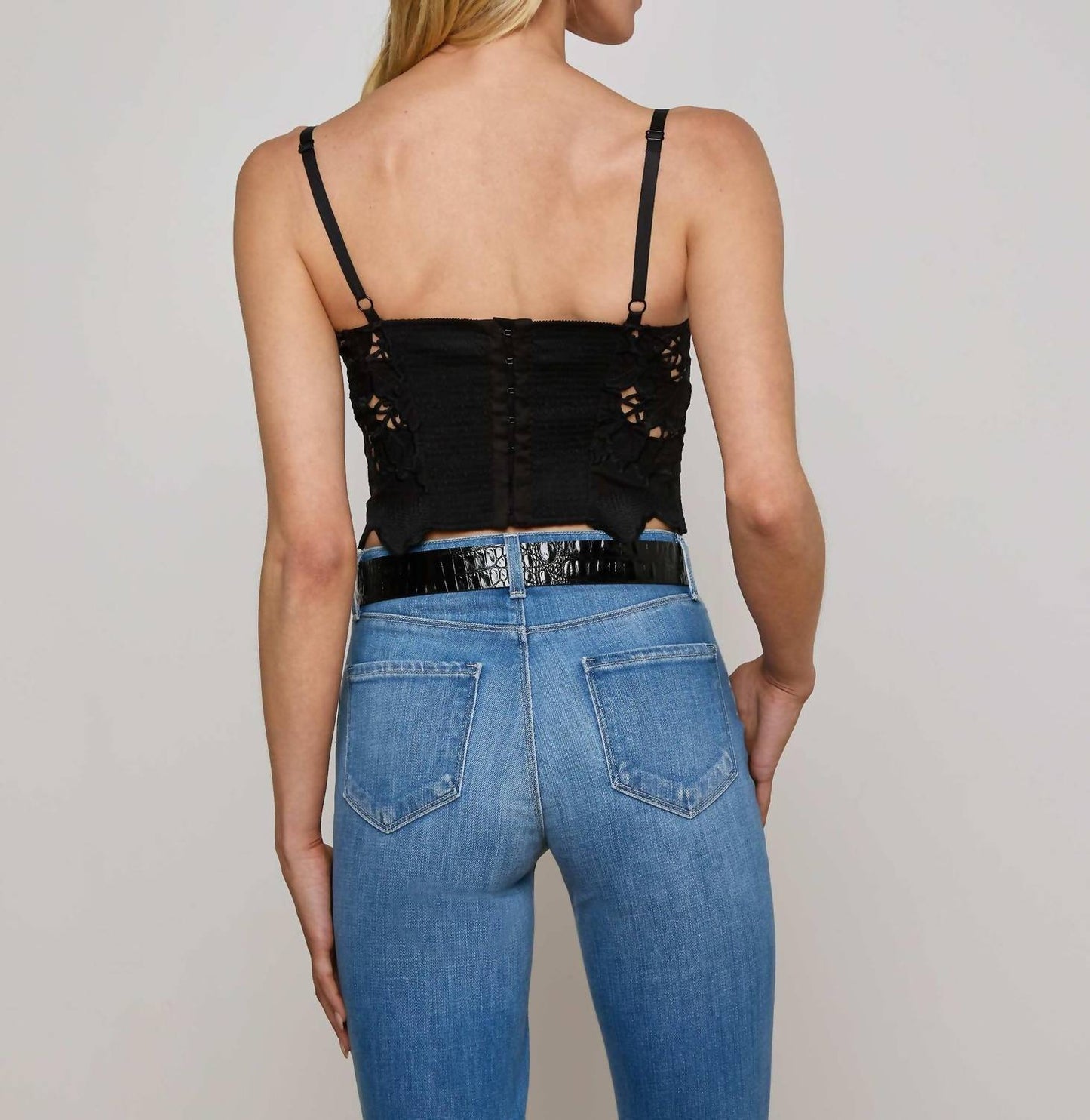 L'Agence - Sonya Eyelet Bustier Top