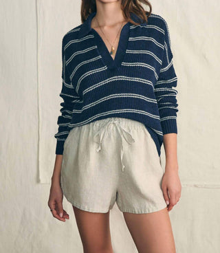 Faherty - Miramar Linen Polo V-neck Sweater