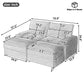 Convertible Loveseat Sofa With Storage, USB Ports, Cup Holders
