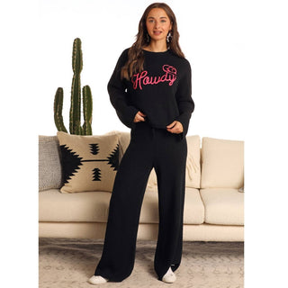 Panhandle - Wide Ribbed Knit Pants