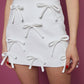 2.7 August Apparel - Minnie Bow Detail Mini Skirt