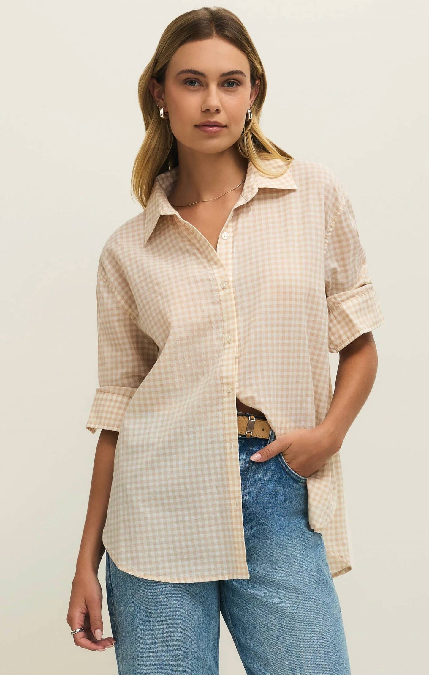 Z Supply - Gingham Button Up Top