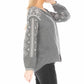 Apny - Peasant Melange Embroidered Top