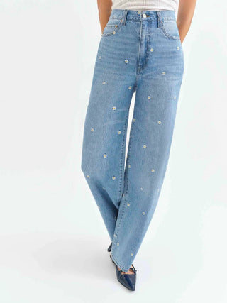Daze - Far Out High Rise Wide Daisy Jeans