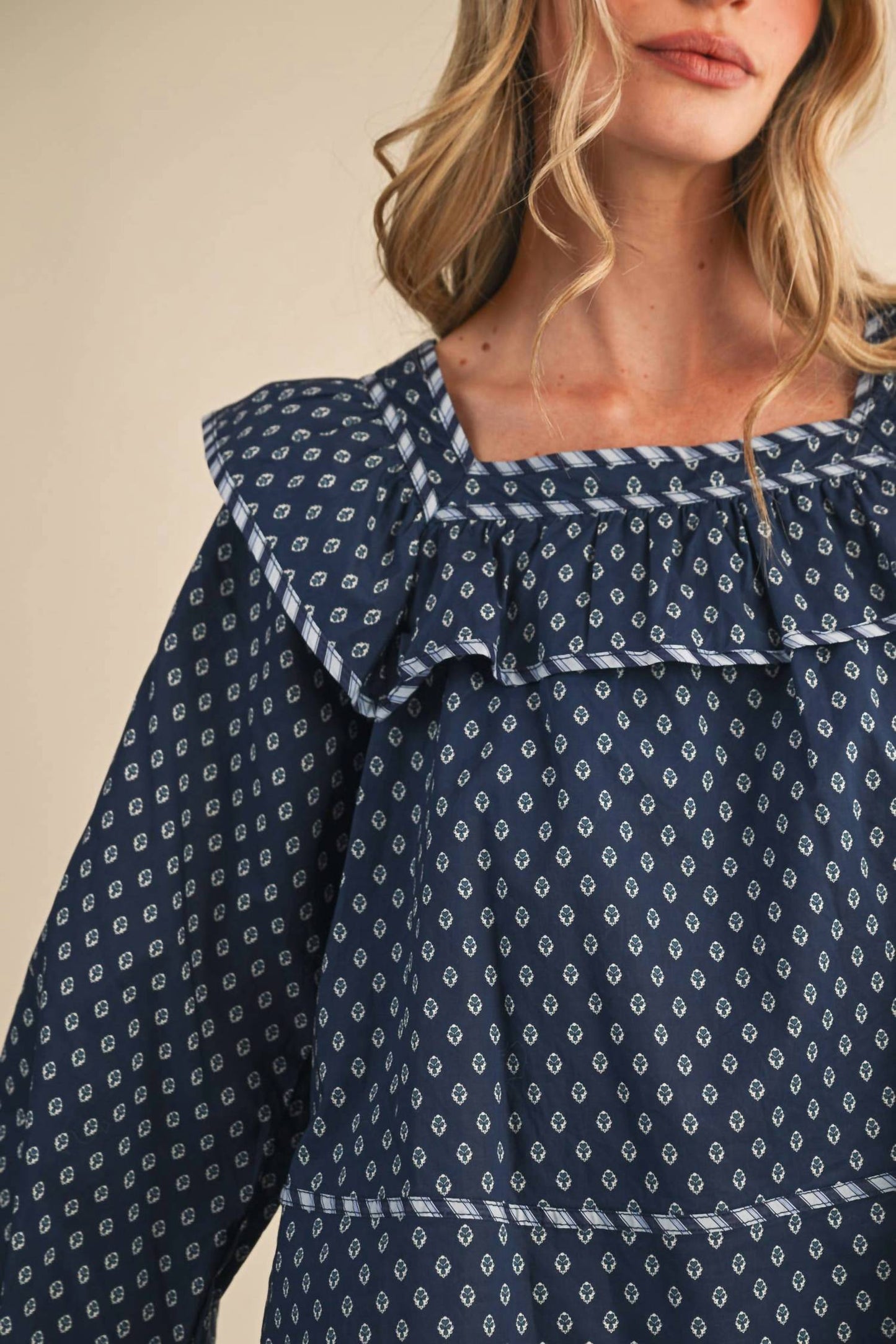 &Merci - Baby Doll Square Neck Blouse