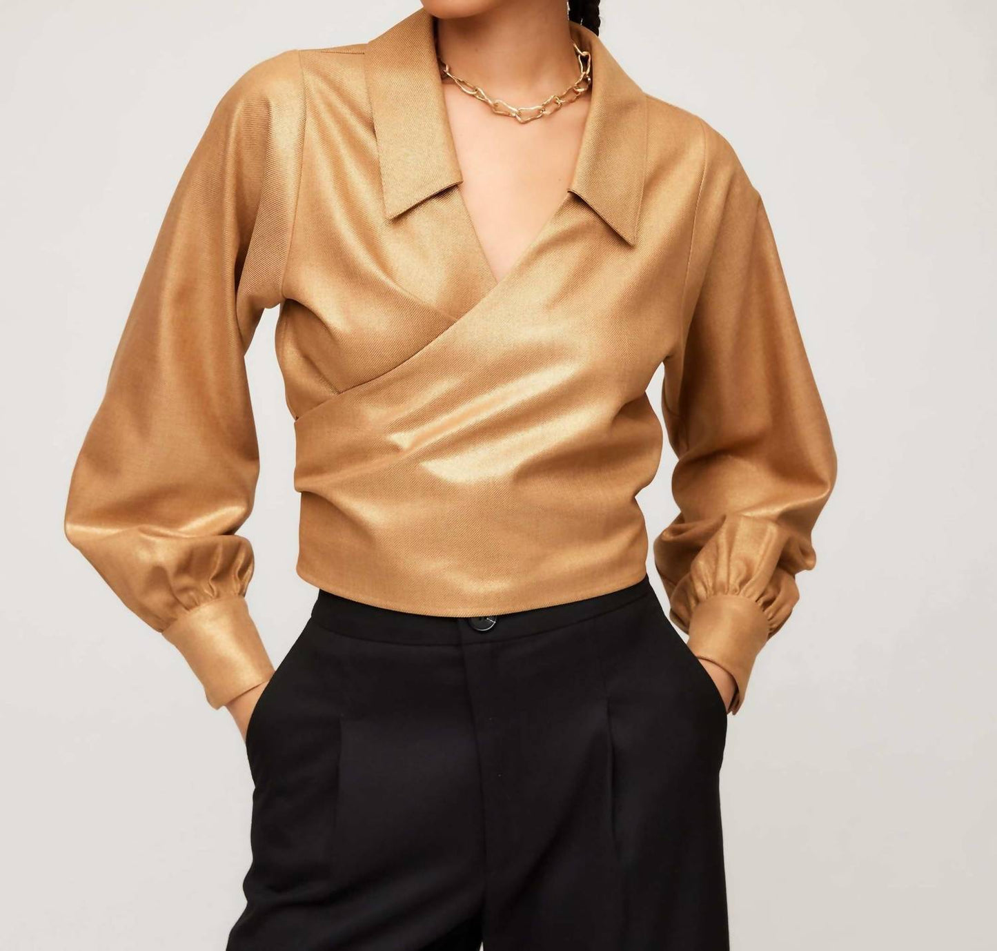 Fifteen Twenty - Sloane Crossover V-neck Wrap Shirt