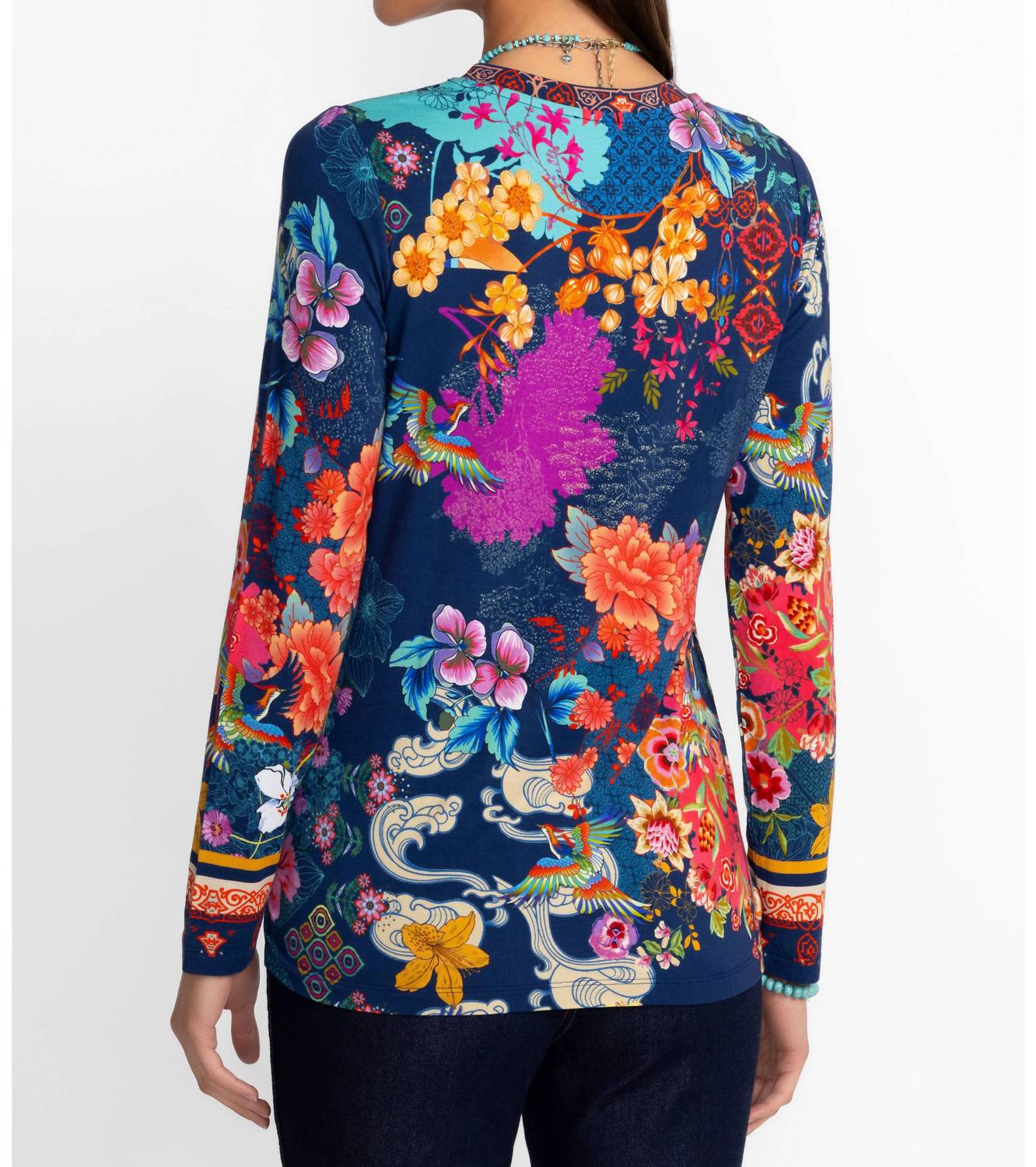 Johnny Was - Jaine Favorite Long Sleeve Crew Neck Tee