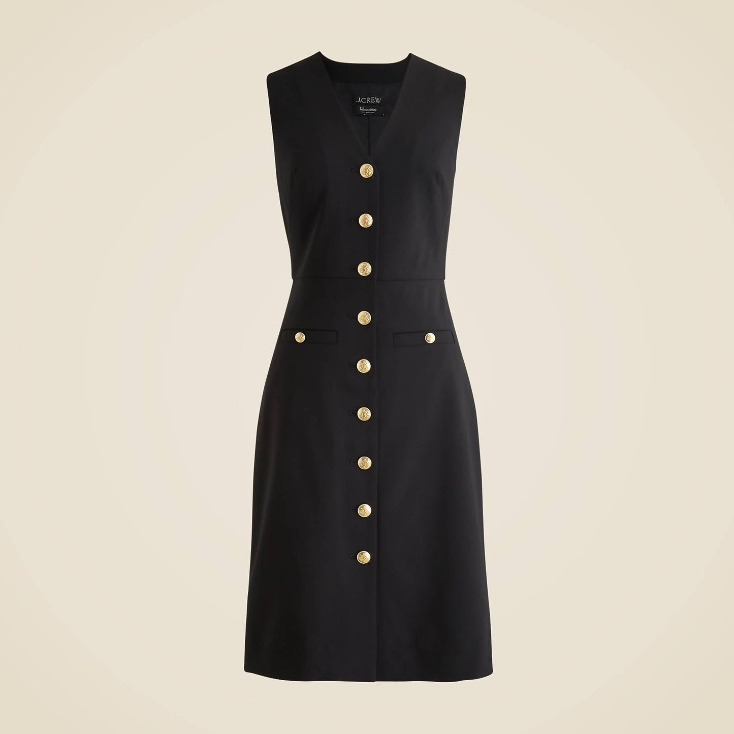 J.Crew - Buttoned Sheath Dress In Italian Stretch Wool Blend