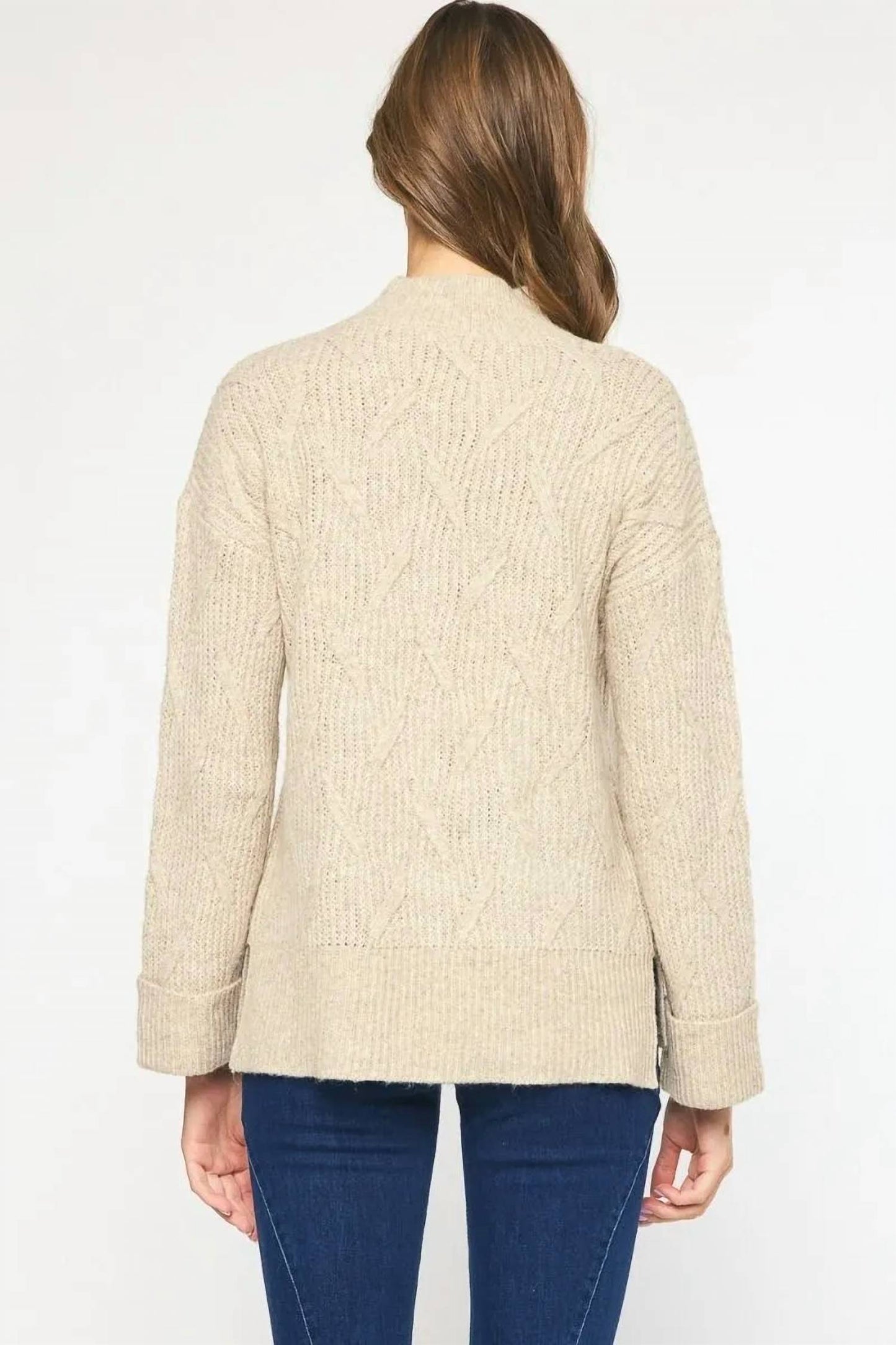 Entro - Cable Knit Pocket Sweater