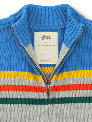 Tea Collection - Striped Traveler Zip Sweater