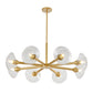 36" Modern Gold 8-Light Sputnik Chandelier with Clear Glass Shades