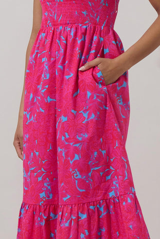 Sugarlips - Delina Floral Patte Tiered Midi Dress