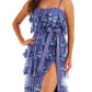 Ellie Wilde - Embroidered Tulle Tiered Ruffles Prom Dress