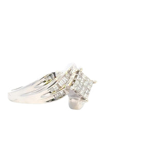 Aamiaa - 0.50 Carat Natural Diamond Princess And Baguette Cut Cluster Ring - Size 6.5