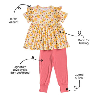 Laree + Co. - Girls Bellagrace Bamboo Short Sleeve Tunic Legging Set