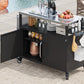 K&K 54.5 Inch Outdoor Kitchen Island with Stainless Steel Tabletop