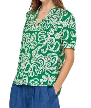 Current Air - Abstract Printed V-neck Blouse