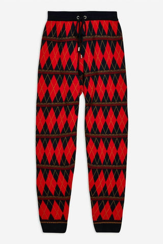 Topshop - Argyle Print Knitted Jogger Pants