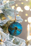Christmas Ball Ornaments Glass Decorative Hanging Balls Light Blue