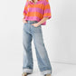 White + Warren - Cashmere Cropped Striped Polo Sweater