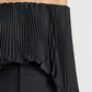 A.L.C. - Sienna Satin Pleated Off Shoulder Top