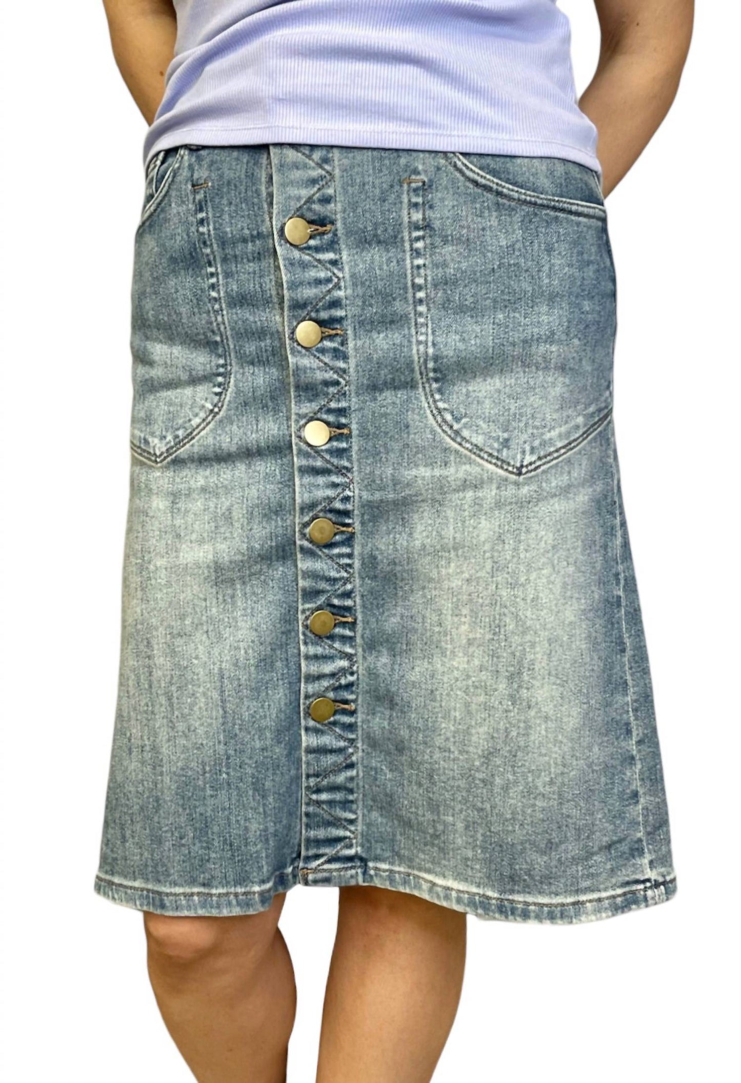Kut From The Kloth - Button Front Denim Skirt