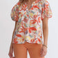 Entro - Floral Print Bubble Sleeve Blouse