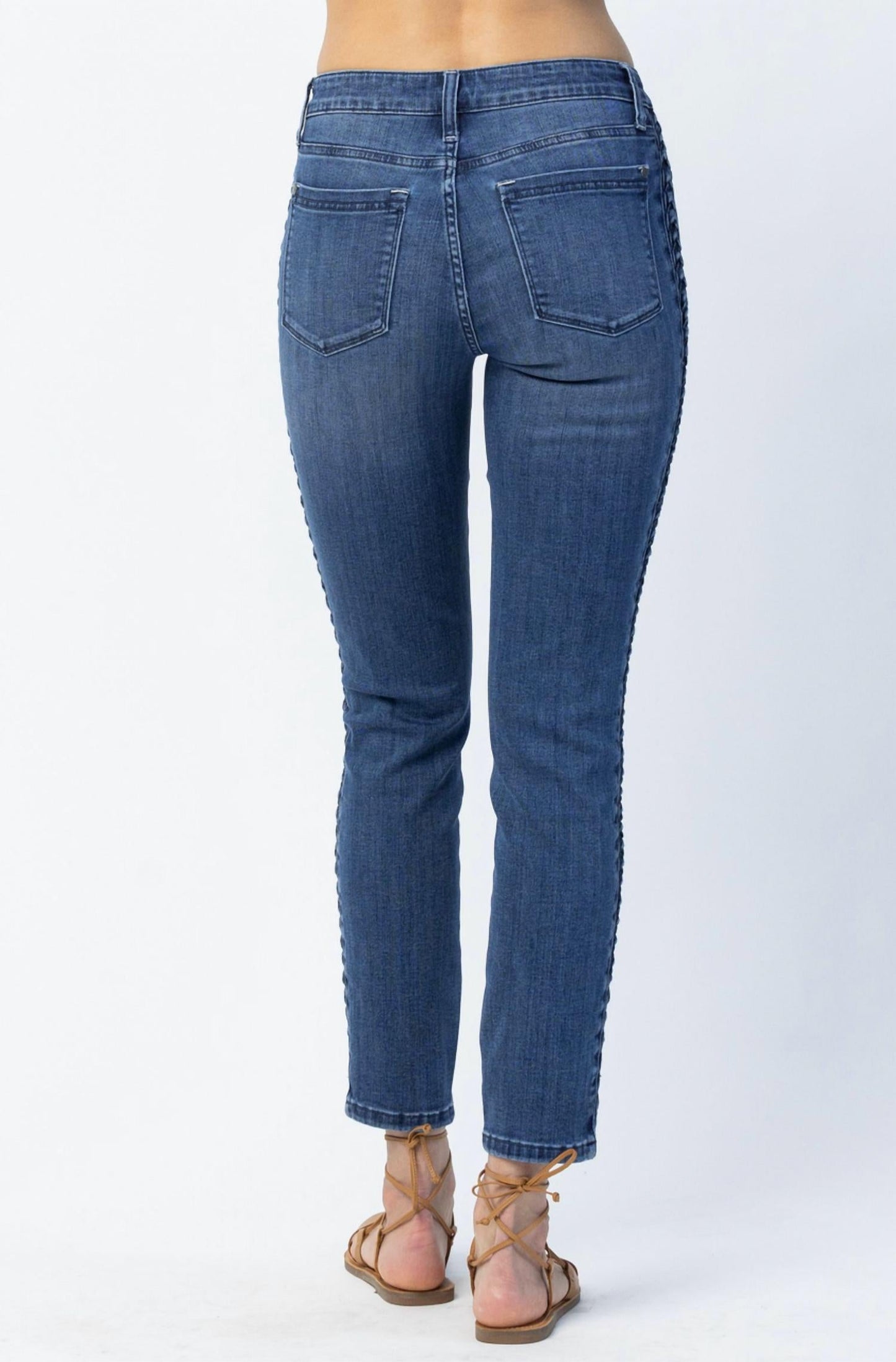 Judy Blue - Relaxed Fit With Side Braid Detail Jeans - Plus Sizes