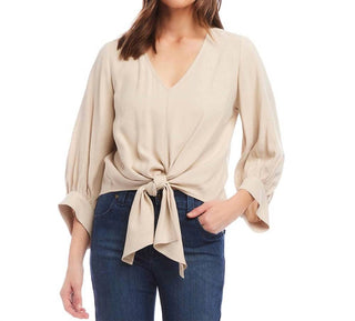Karen Kane - Blouson Sleeve Tie-Front Top