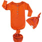 Fawn & Foster - Baby Organic Knotted Gown + Top Knot Hat Sleep Sack