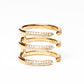 Avenue Chic - Women's Three Line Cz Cuff Ring