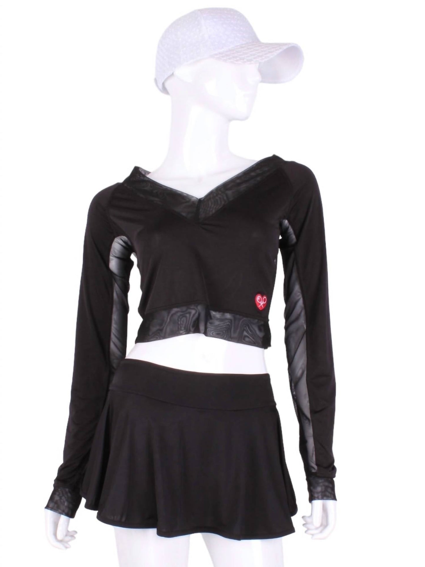 Love Love Tennis - Women's Vee Mesh Crop Top